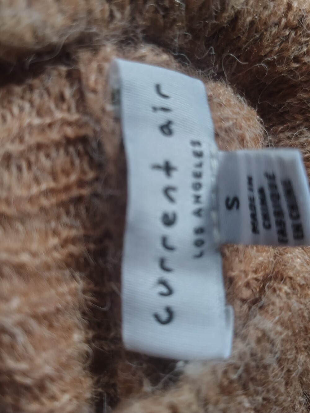 Ruffled Hem Mock Neck Sweater in Dusty Rose Small - Picture 3 of 3